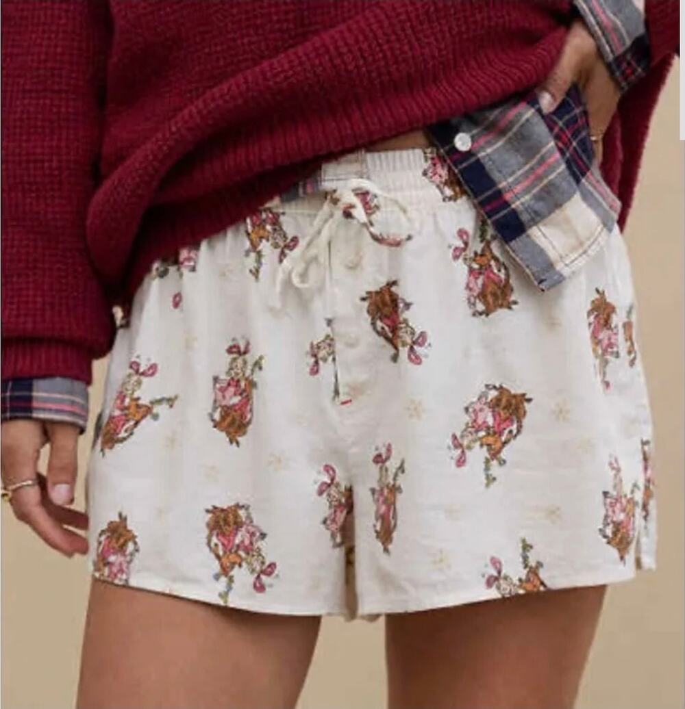 Aerie Cindy Lou and Max The Grinch Boxer Drawstring Sleep Pajama Shorts size M